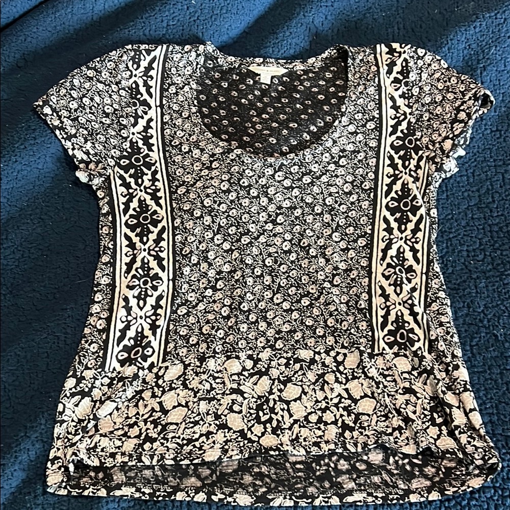 Lucky Brand Black Boxy Short Sleeve Tee
